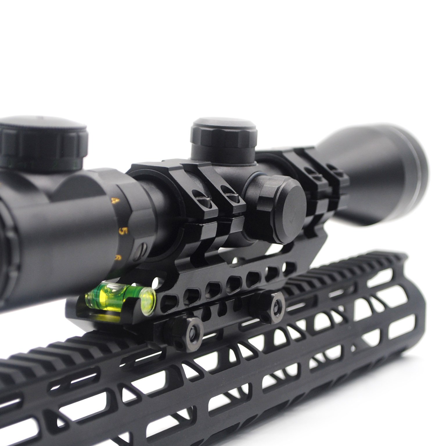 TRIROCK Scope Mounting Rings with Bubble Level, Dual Mount Adapter Ring 30mm / 25.4mm (1 Inch) for 20mm Picatinny Weaver Rail