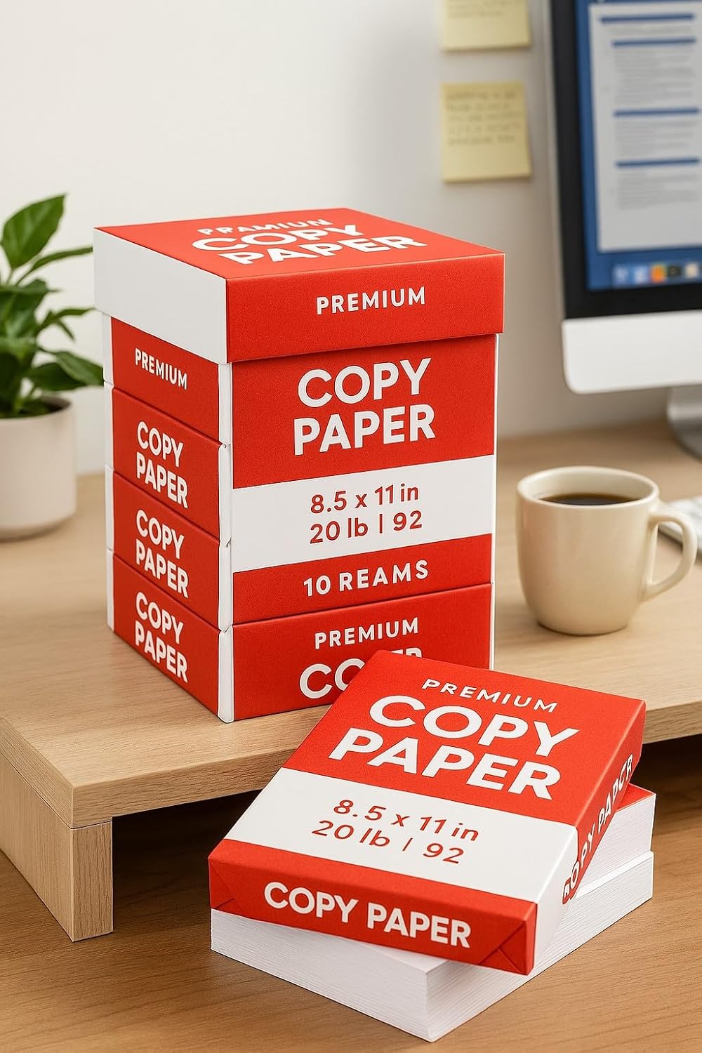 Copy Paper 8.5 x 11, 20 lb, 92 Brightness – 10 Ream Case (5,000 Sheets) | Premium Printer & Copier Paper for Office, School, Home | Jam-Free, Acid-Free, White Paper
