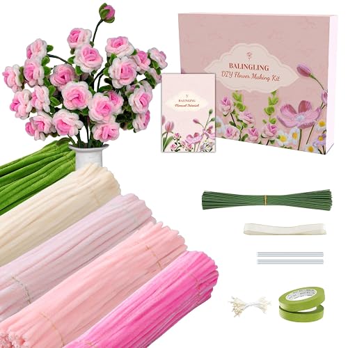500pcs Pipe Cleaners Craft for Flowers,Chenille Stems for DIY Flower Making Kit,Pipe Cleaners Projects Creative for DIY Art and Craft,Ideal for Holiday Decoration(Rose)