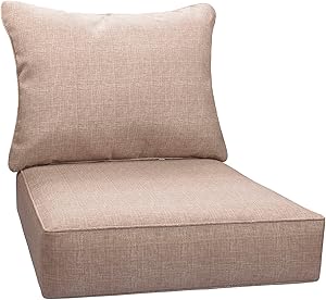 IN4 Care Outdoor Patio Deep Seat Cushions and Back, All Weather Large Size Replacement Cushion for Patio Chair Furniture, 24
