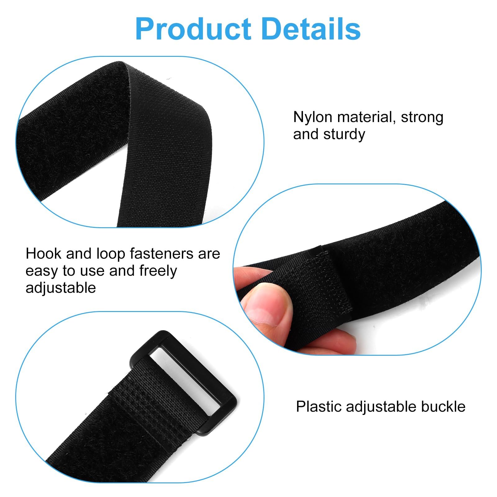 2PCS Sangles de Porte-Vélos Sangle de Stabilisateur de Vélo Réglables Strape Cinche Rechaple Sangles Auto-Adhésives pour Fixer et Attacher Les Vélos le Transport et le Stockage (60 cm x 2,5 cm)