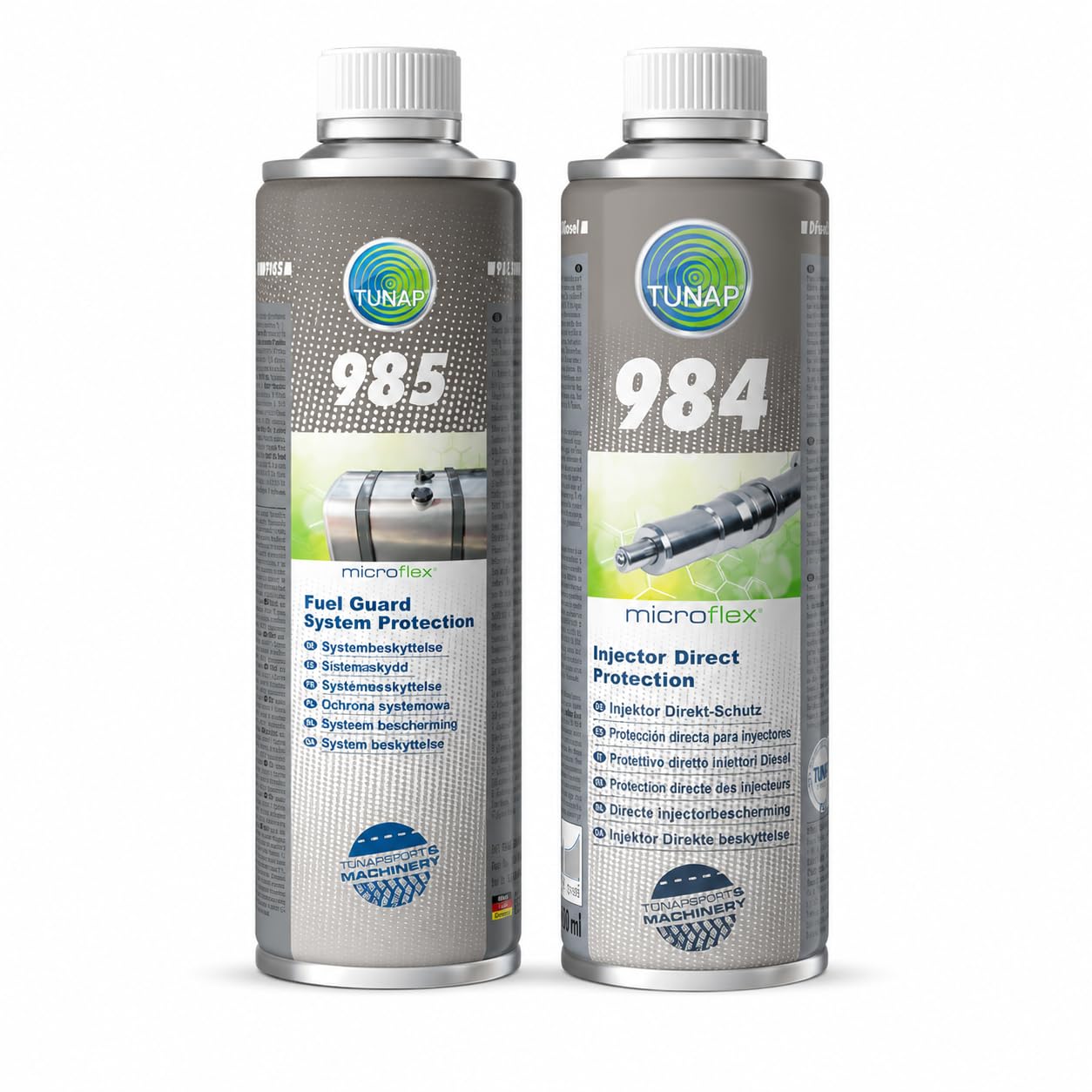 Kit Diésel Aditivos Tunap 985 + Tunap 984 500 ml Aditivos para Tratamiento de Combustible y Protección de Inyección Common Rail Diésel, Biodiésel, Flotas y Maquinaria