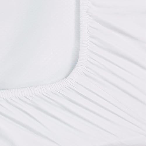 Miniatura 4 de CaSaJa Juego de sábanas de moisés blanco de 3 unidades, tacto suave y sedoso con cómoda superficie de siesta para bebé niño y niña, ajuste flexible,