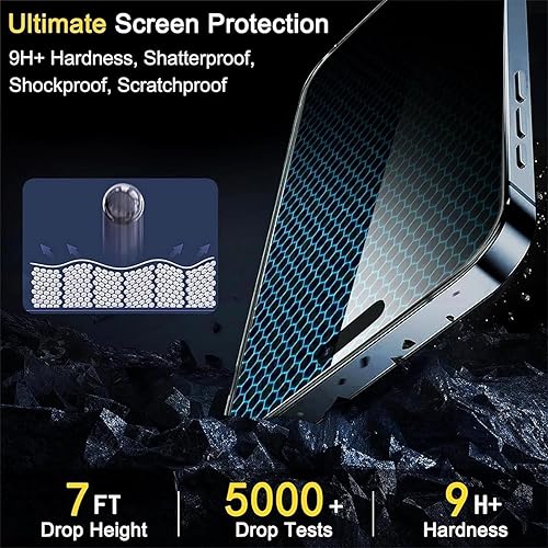 Miniatura 8 de Ferilinso Paquete de 4 protectores de pantalla para iPhone 15 Pro con 4 protectores de lente de cámara de vidrio templado, compatible con fundas de