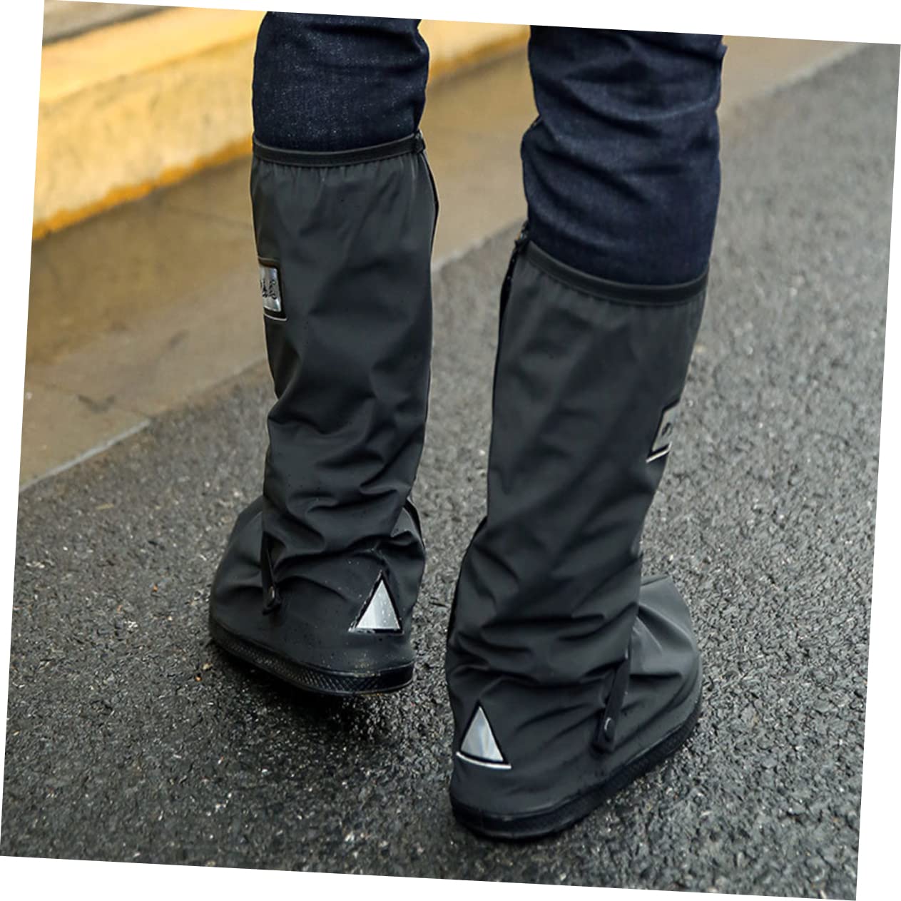 OSOLADY Mens Waterproof Boots Women's Waterproof Shoes Reusable Boot Covers Skidproof Rain Protection Easy to Put