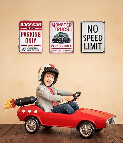 Miniatura 6 de Letrero sin límite de velocidad  Decoración de pared de coche para habitación de niños, adolescentes, adultos, letrero de habitación de coche de