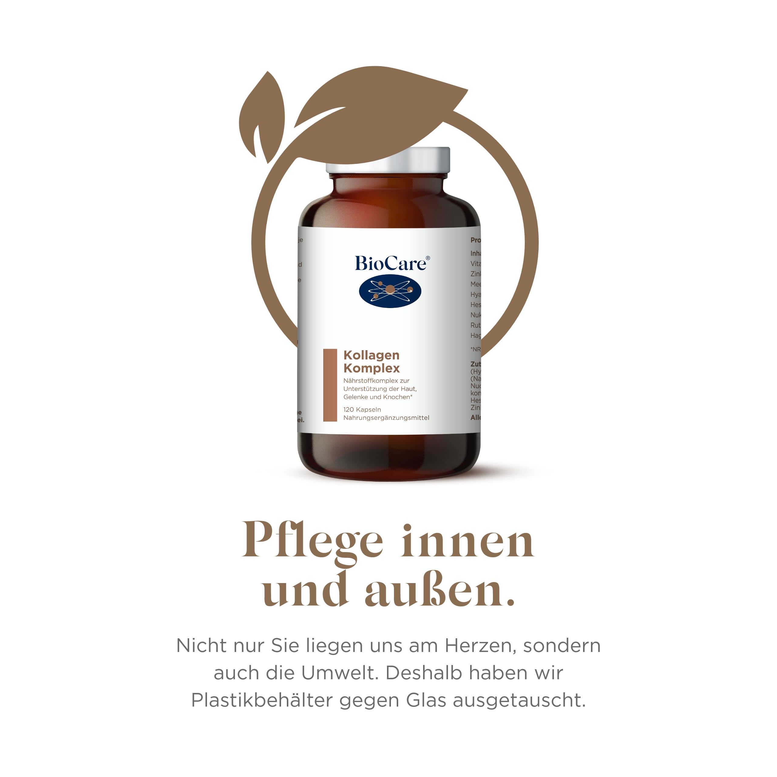 BioCare Collagen Complex, 60 Kapseln | Vitamin C & Zink mit Marine Collagen, Hyaluronsäure & Nukleotiden
