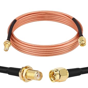 XRDS -RF SMA Cable 10FT, SMA Male to SMA Female Bulkhead RG316 SMA Extension Cable for 4G LTE Router Cellular SDR USB Dongle Receiver
