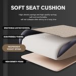 Chaises de jeu de massage chaise avec repose-pieds Rallonge réglable dossier Hauteur Gamer Siège équipé roues rétractables (Beige)
