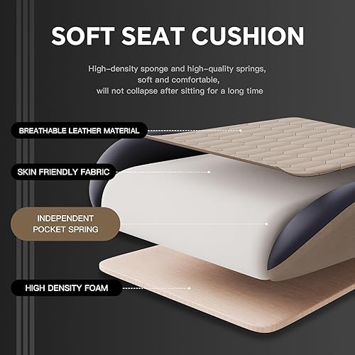 Miniatura 7 de Silla de juegos con reposapiés, sillas de juegos de respaldo alto, silla ergonómica de cuero de PVC con reposacabezas ajustable, soporte lumbar