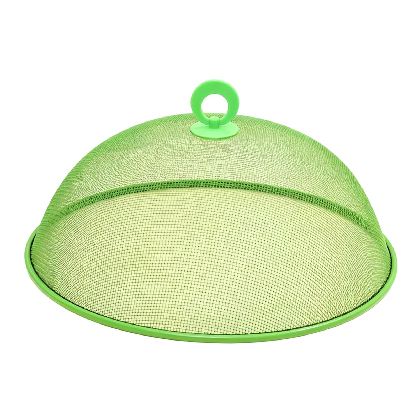 Metal Mesh Food Cover, Fine Wire Net Protector for Outdoor Picnic Barbecue Garden Parties, Heavy Duty Cake Dome with Sturdy Handle, Dustproof Fly Screen Tent, 24cm-30cm Diameter, Black Green S
