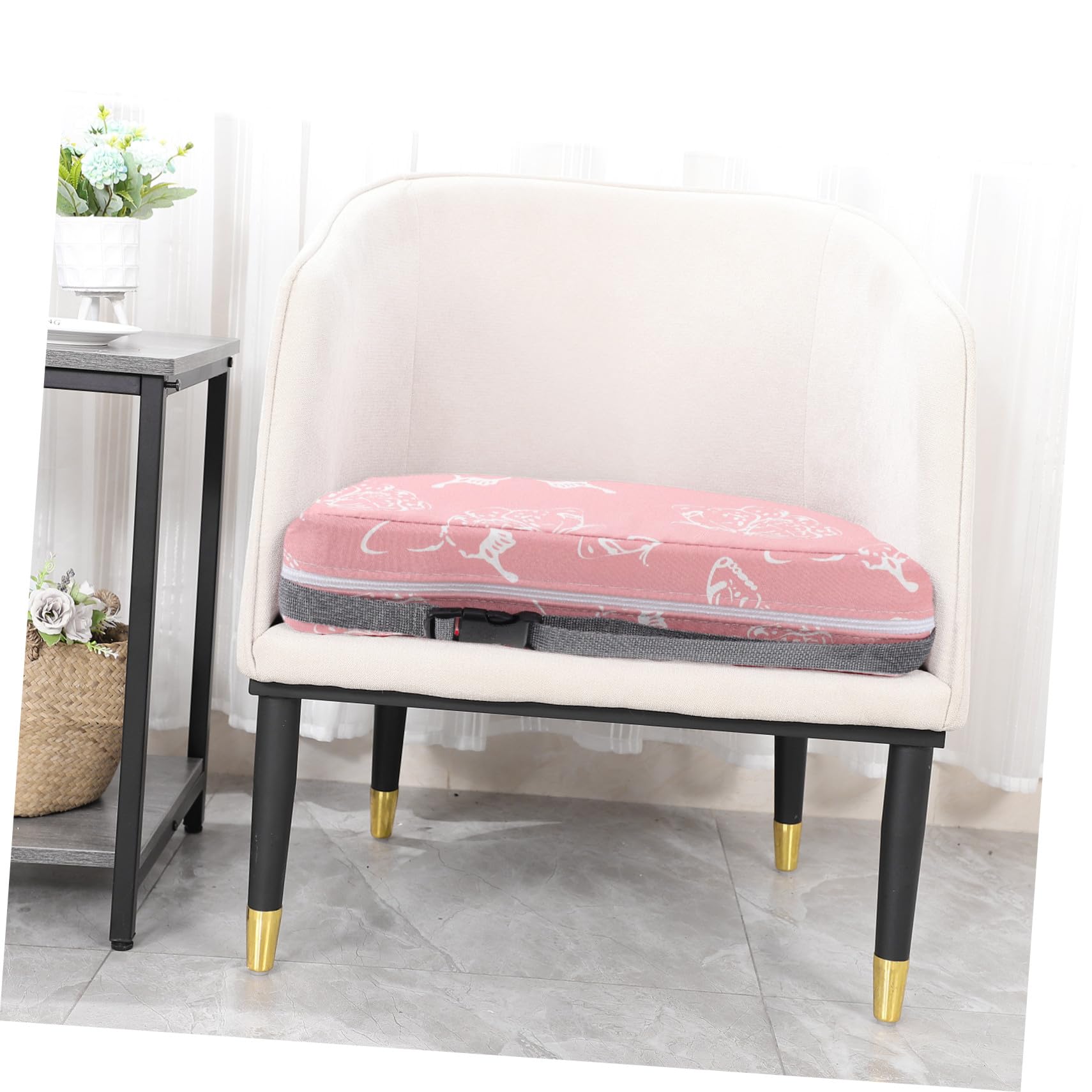 Kinder Sitzerhöhung Esszimmerstuhl Sitzkissen Rosa Twill Sitzbezug mit Schaumstoffkern für Babys und Kleinkinder