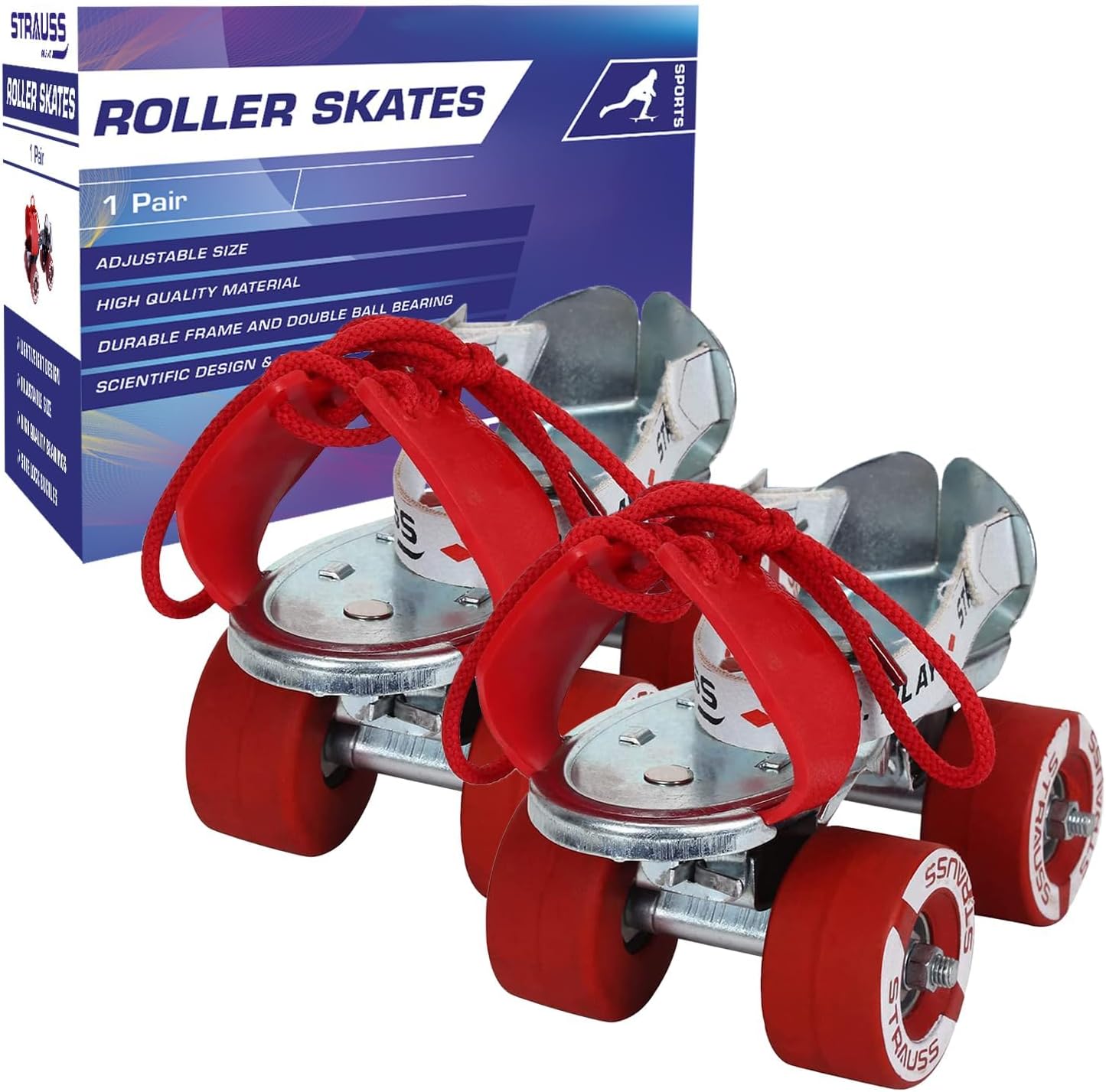 Strauss Roller Skates(Silver, Black, Red)