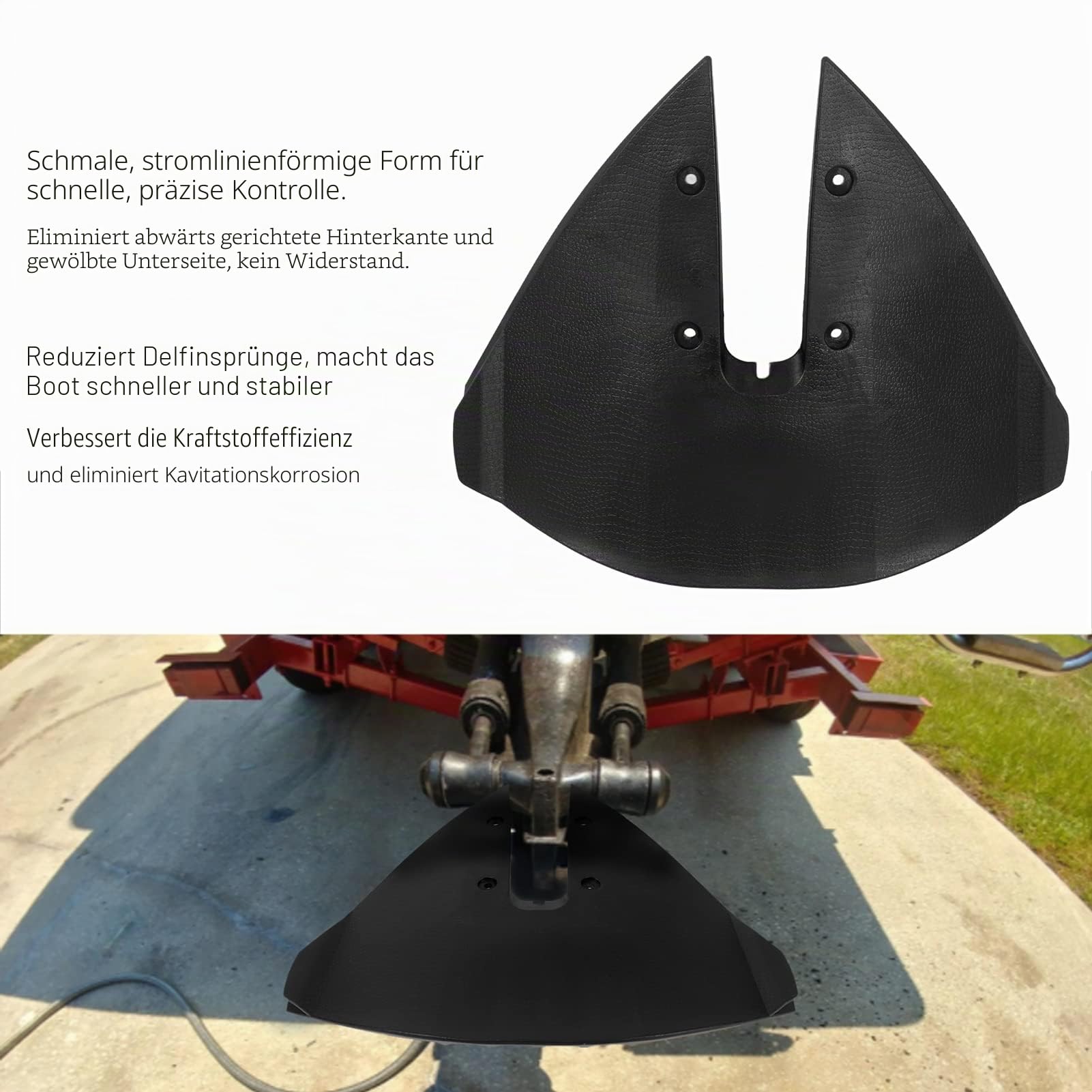 Hydrofoil für Außenbordmotor， Außenborder/Outdrive-Stabilisator， Marine Hydrofoil Stabilizer Professioneller Flossenstabilisator für Boote mit 15-300 PS Außenbordmotor