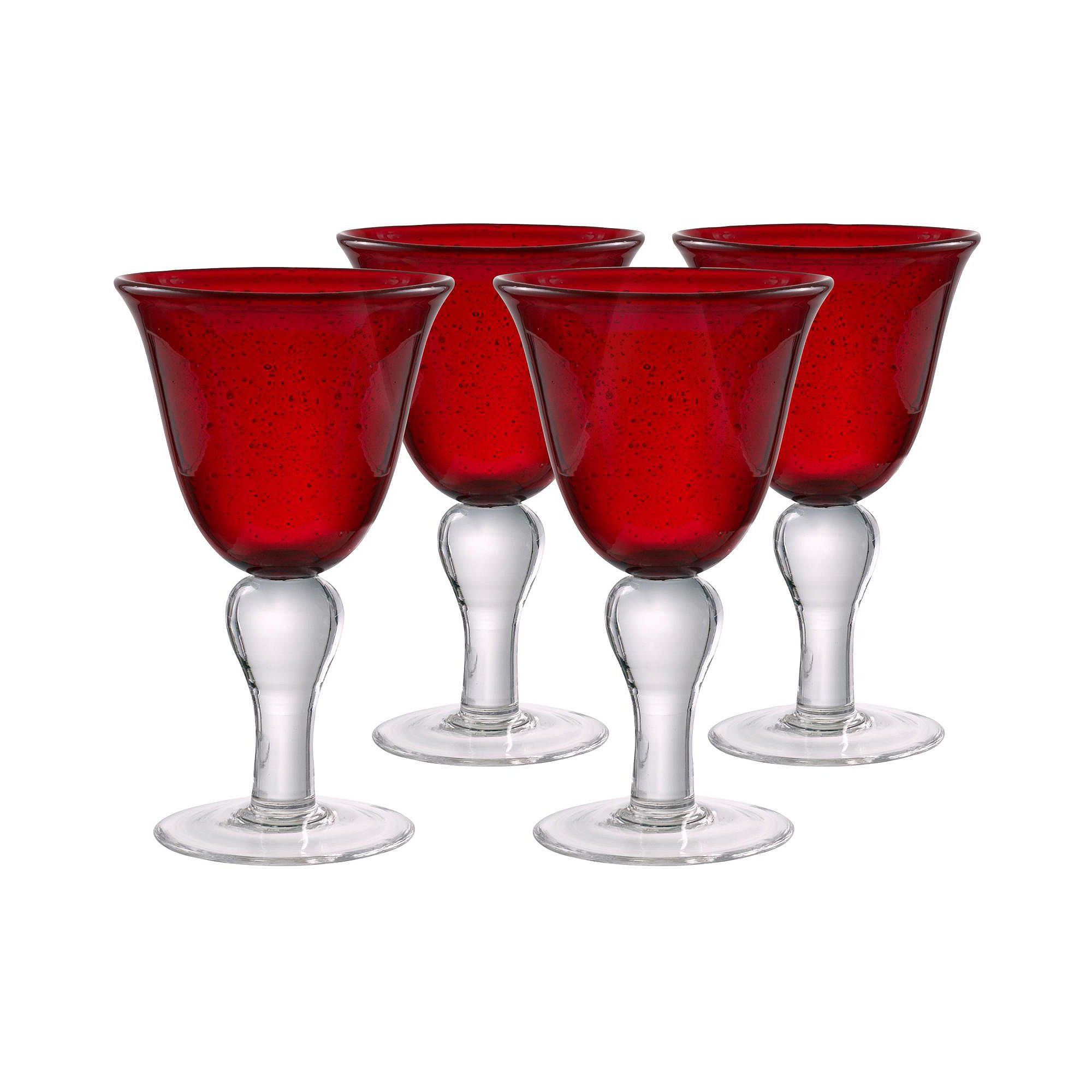 Artland Iris Wine Glasses, Ruby, Set of 4