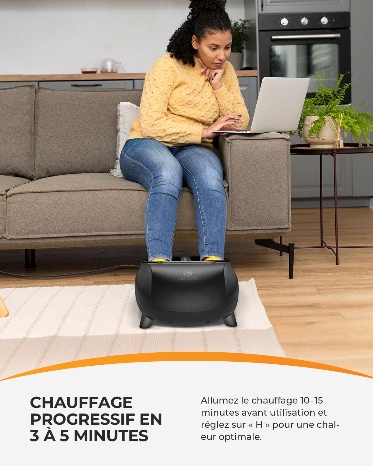 CooCoCo Masseur de Pieds Shiatsu Électrique avec Chaleur et Télécommande, ABS Appareil Massage des Pieds avec Compression et Pétrissage Profond, Massage Pieds, Cadeau pour Femme et Homme