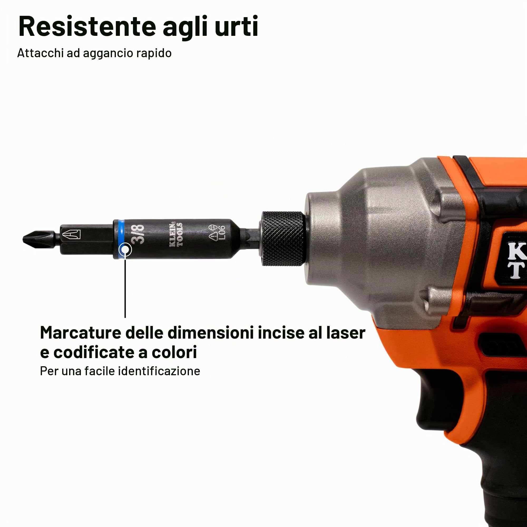 Klein Tools 32500HDRT KNECT - Cacciavite a cricchetto, cacciavite multi-bit/avvitatore a percussione, 11 in 1 con punte Phillips, scanalate, quadrate e Torx