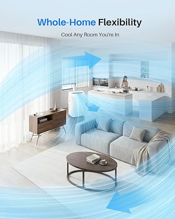 Feelfunn 14,000 BTU Portable Air Conditioner - Multi-Function Portable AC Unit Cools Up to 700 Sq. Ft., with Ultra-Quiet(42db), Auto Swing, 24H Timer, AC Unit for Bedroom, Dorm, Apartment