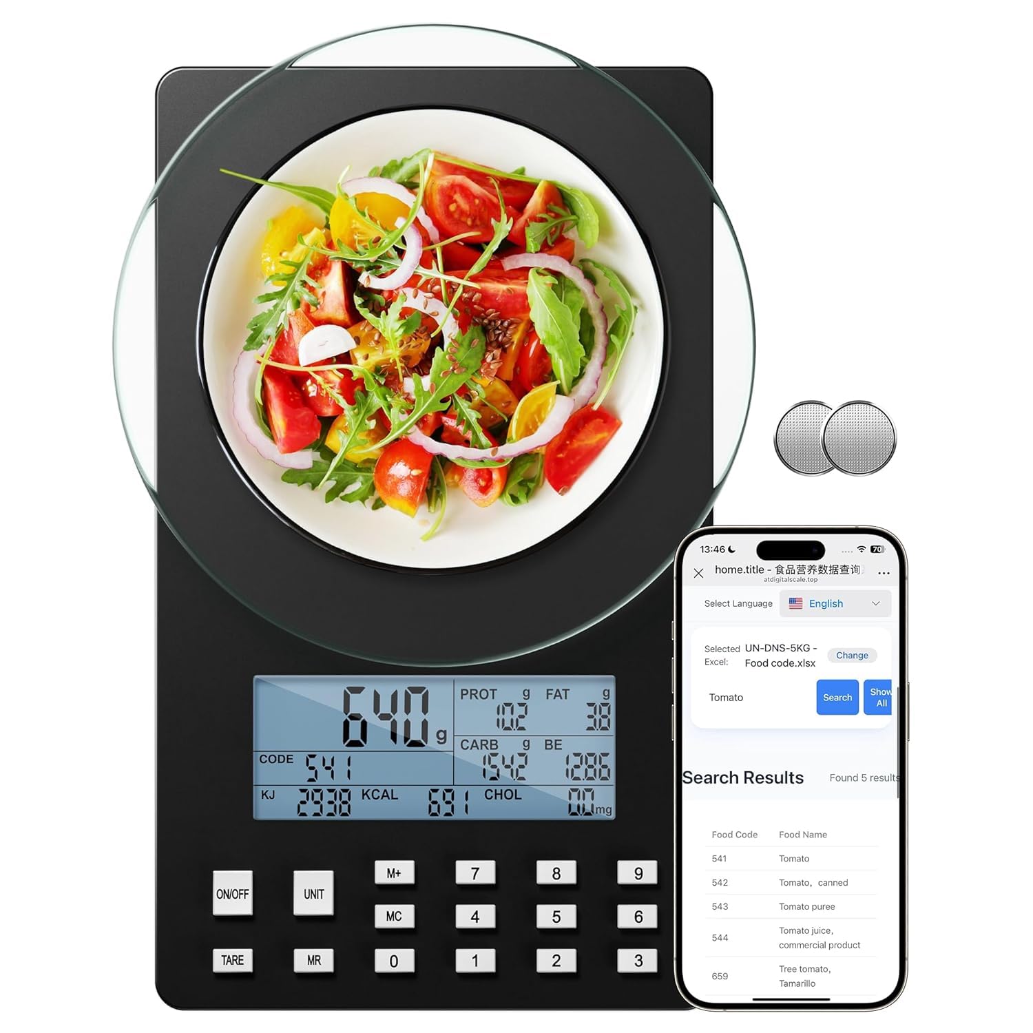 UNIWEIGH Food Scales with Nutritional Calculator,5KG Digital Scale for Weight Loss&Fitness,Prefect for Calculating Food Facts,Calorie,Meal Prep,Fat,KCAL,Carbohydrates,Cholestero,with Food Grade Glass