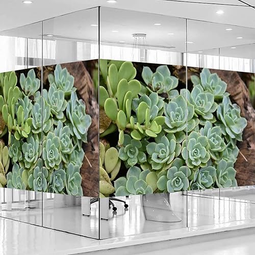 Miniatura 4 de Película de privacidad verde no adhesiva para ventana, película de vidrio estática, esmerilada, control de calor extraíble, anti UV, película