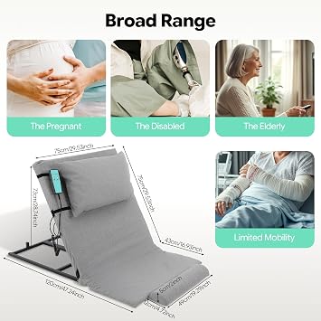 Electric Power Lifting Adjustable Bed Back Rest Ergonomic Support Comfort Cushion Sturdy Frame For Pregnant Women Elderly Patient Handicap Home Bedroom Hospital Nursing Recovery Adjustable 2-80