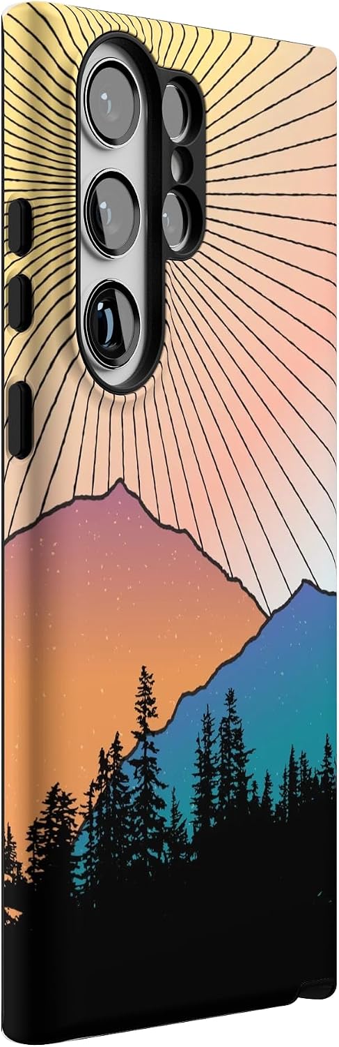 Casely Galaxy S23 Ultra Case | Golden Hour | Mountain Sunset | Essential Slim Dual-Layer Protective Design