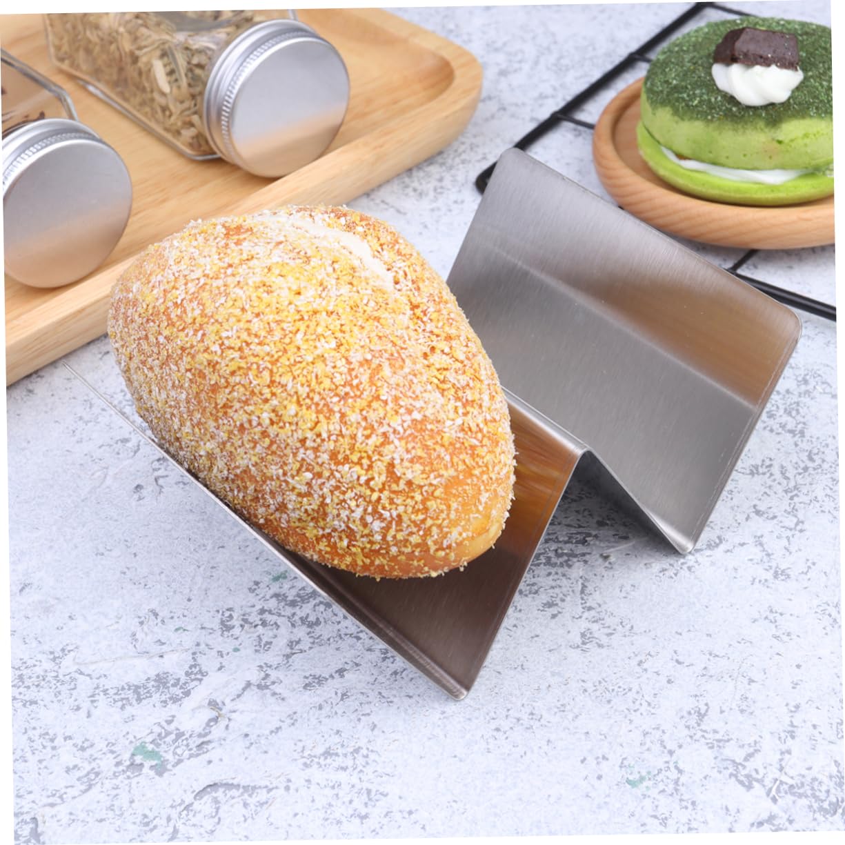 PRETYZOOM Taco Rack Stand Mexican Pancake Holder 304 Stainless Steel Acid Alkali Resistant Versatile Serving Tool