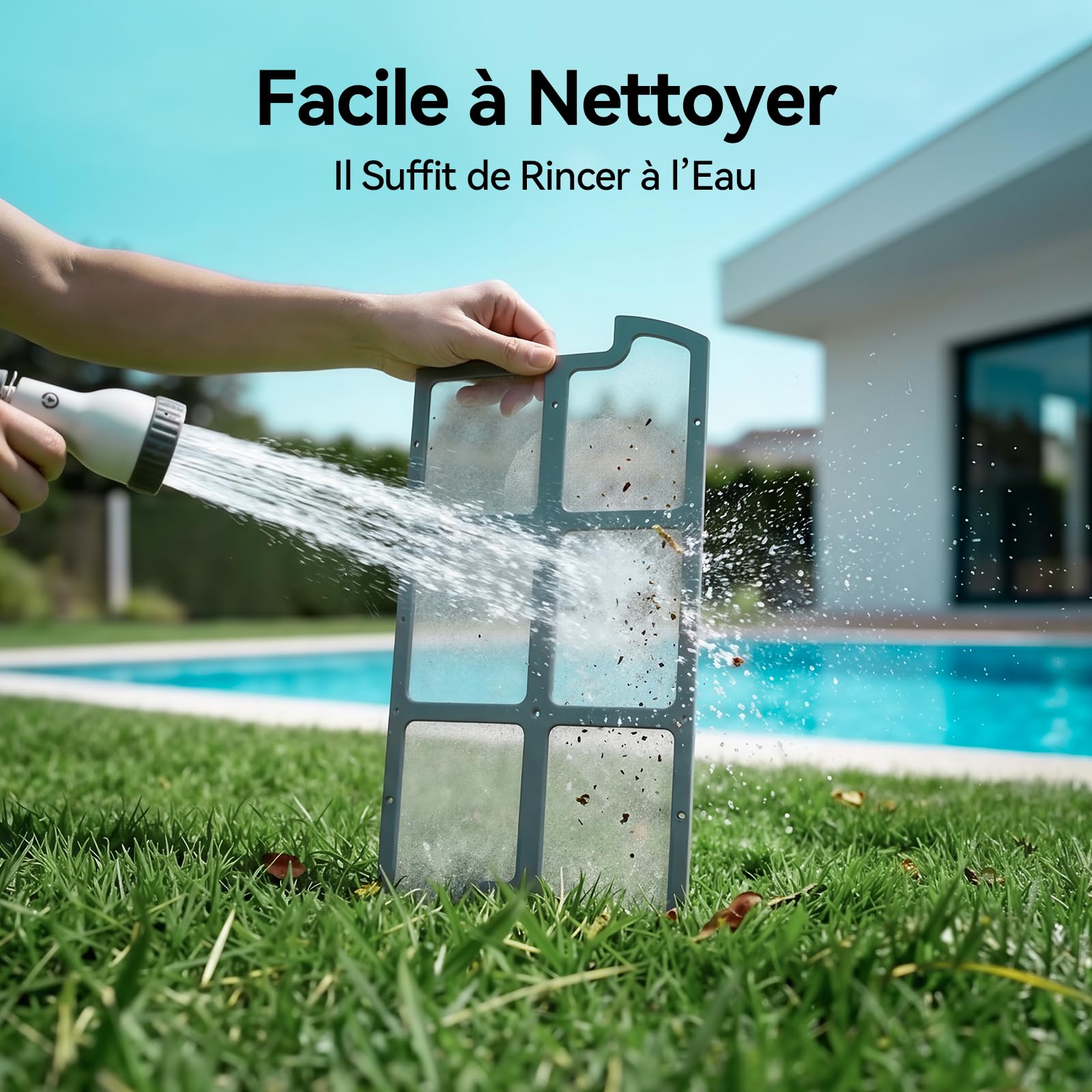 Redkey S200 Robot Piscine sans Fil, Aspirateur Piscine avec 180 Min de Nettoyage, Moteurs Doubles, Double Puissance d'Aspiration, Stationnement Automatique, Robot de Piscine Hors-Sol Jusqu’à 100 m²