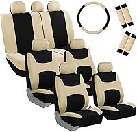 Vista 1 de FH Group - Fundas para asiento de auto de tela ligera y fresca, juego de tres filas para 7 plazas - Compatible con bolsa de aire y asiento dividido