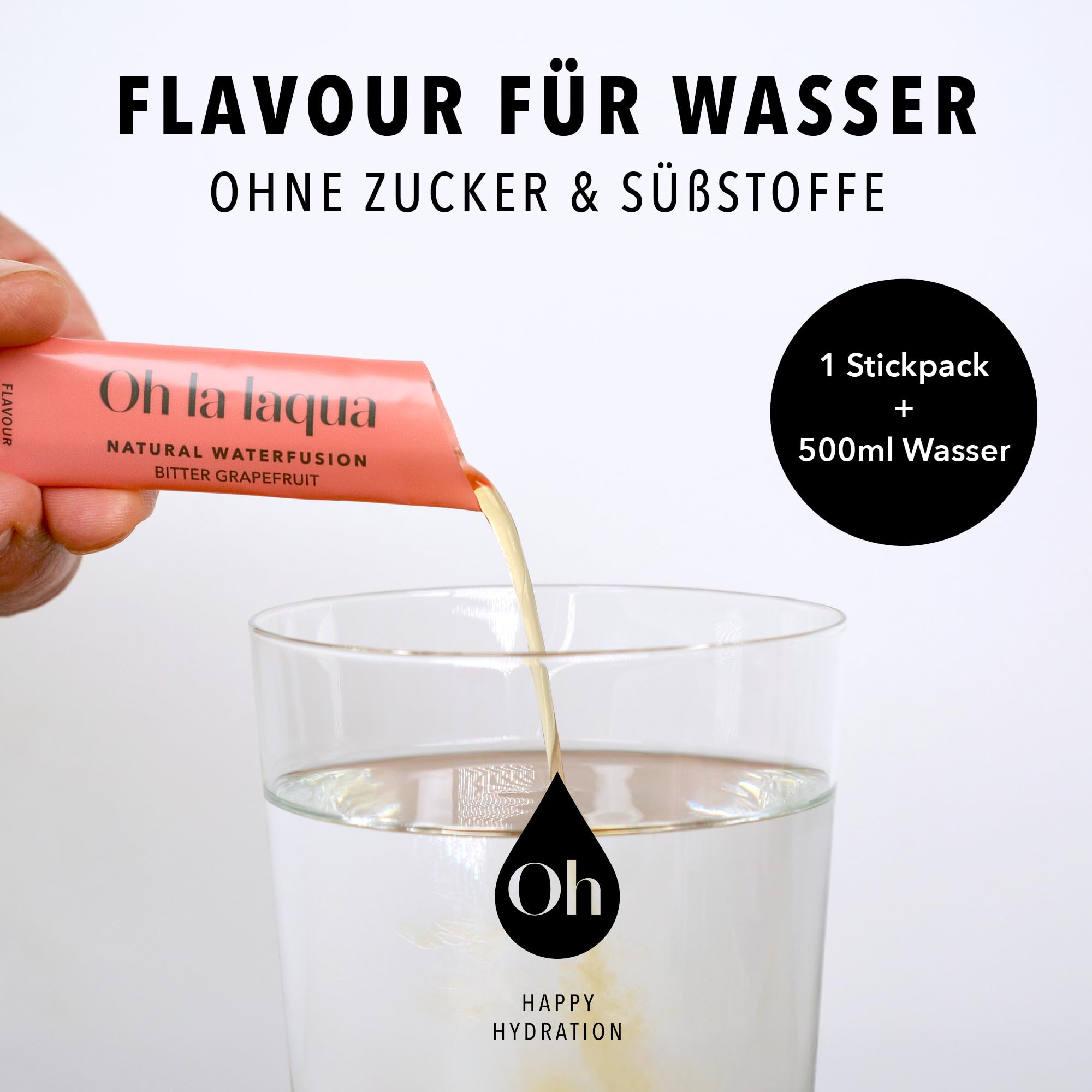 Oh la laqua - Dolce Vita - Bitter Lemon bis Bitter Wild Berry - Ohne Zucker - Probierpaket - 6 Bitter Flavours - 30l Infused Water - 100% Natürlich