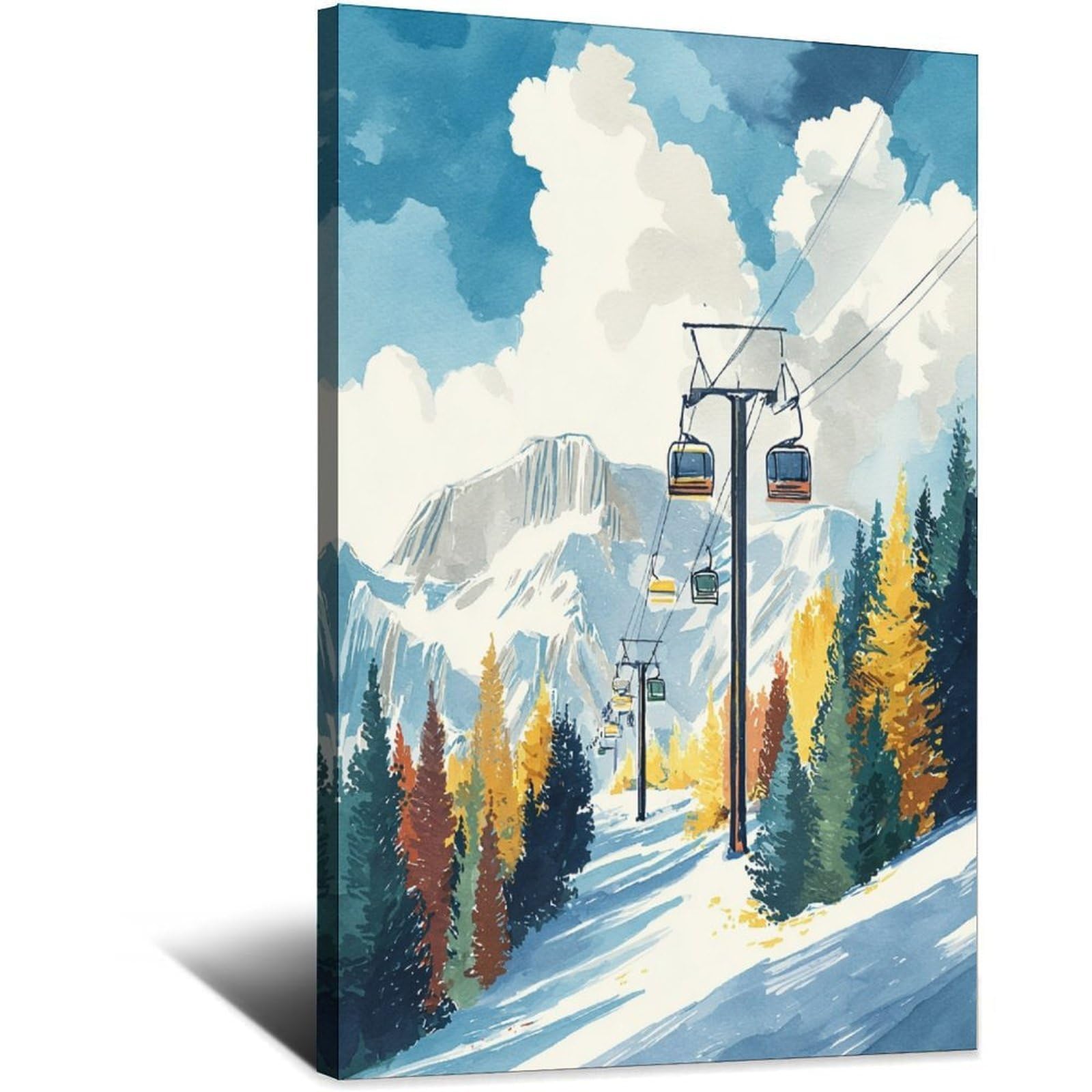 iPuzou Aspen Poster 20x30inch(50x75cm) Vintage Watercolor Canvas Art