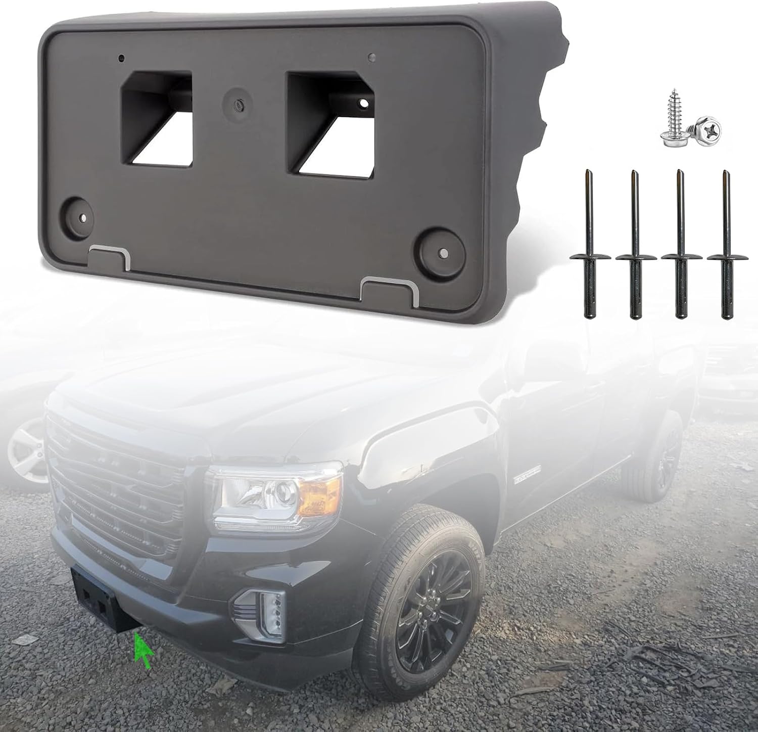 Front License Plate Frame for GMC Canyon 2021 2022 Front Bumper License Plate Holder Mounting Bracket Cover Replace# 84461482 Partslink# GM1068214