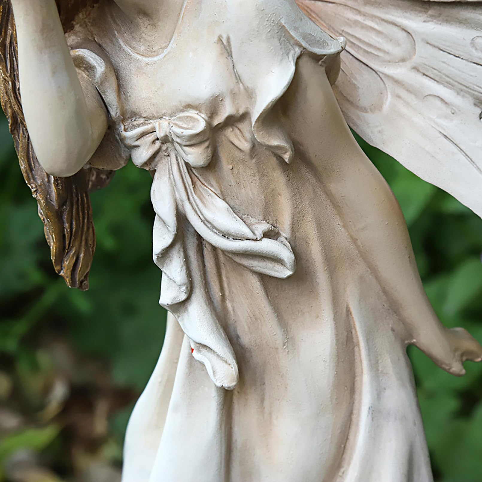 Gartenfiguren & gartenstatuen Elfen Figuren Gartendeko für draußen Retro Mädchen Harz Feen Skulptur,Europäische kreative Gartenfeen-Ornamente,Outdoor oder Haus Dekor,H 34cm,Grau