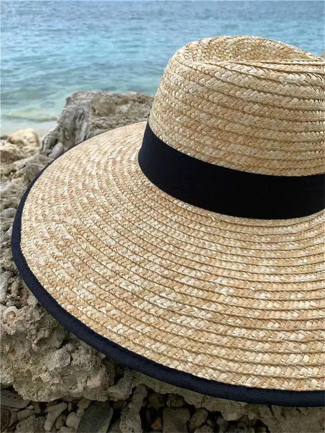 Women Natural Straw Hats Female Wide Brim Travel Panama Hats