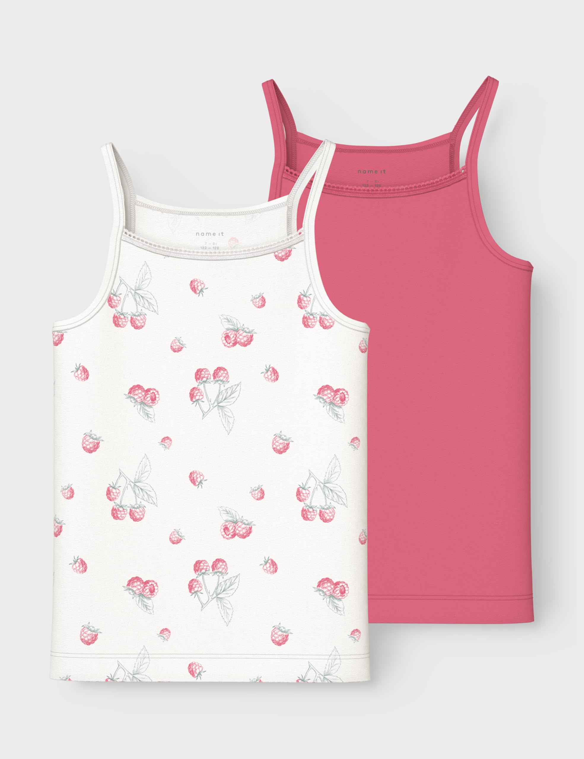 NAME IT Mädchen Nkfstrap Top 2P Raspberry Noos