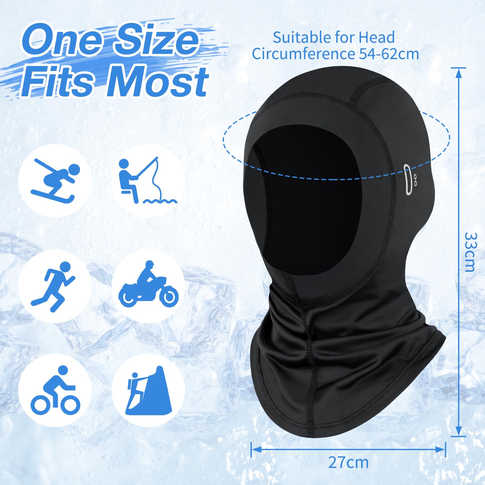 MELLIEX Verano Pasamontañas para Hombre y Mujer, Balaclava Seda de Hielo Verano para Ciclismo, Moto