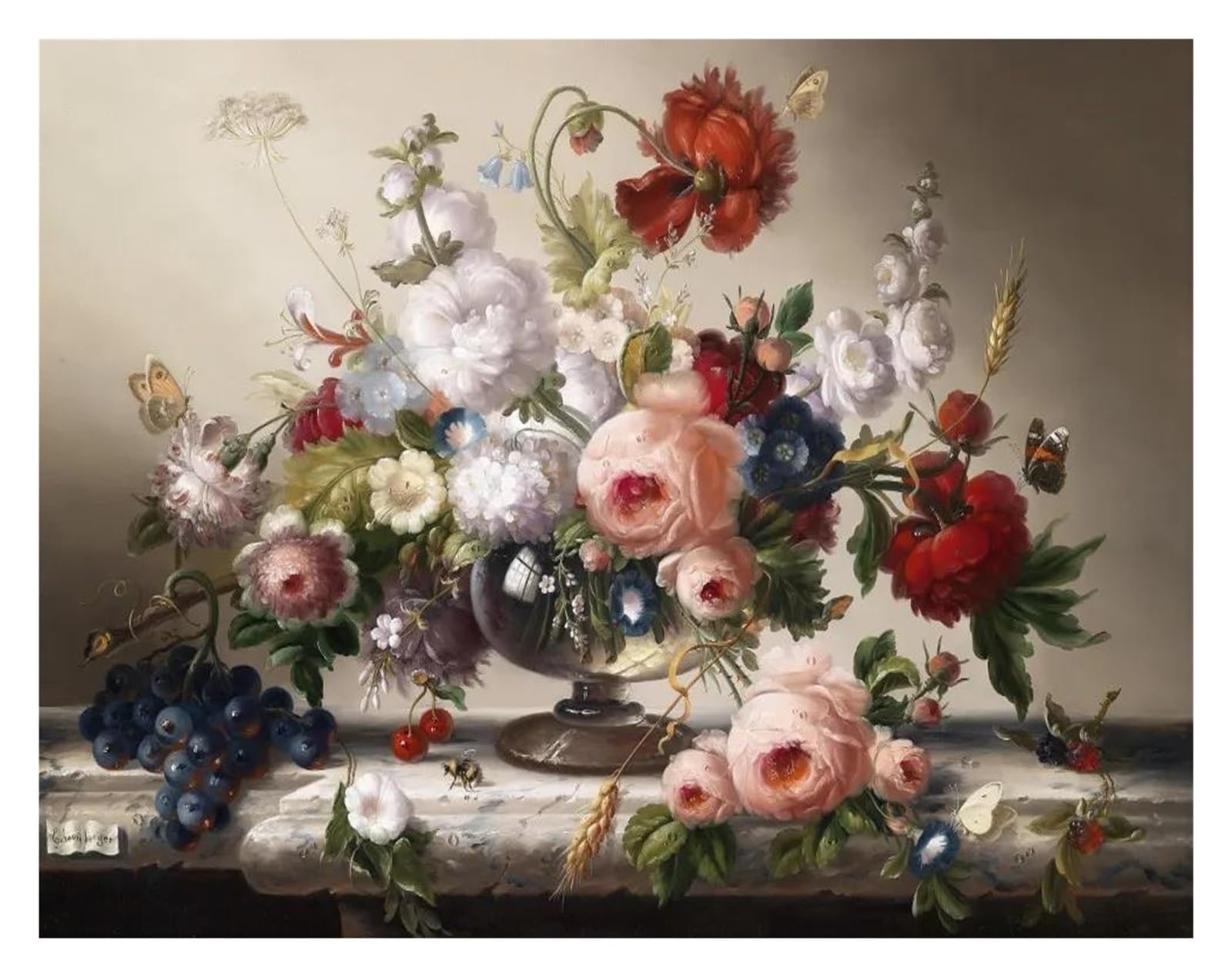 Affiches classiques de natures mortes, art mural et peinture sur toile fleurie