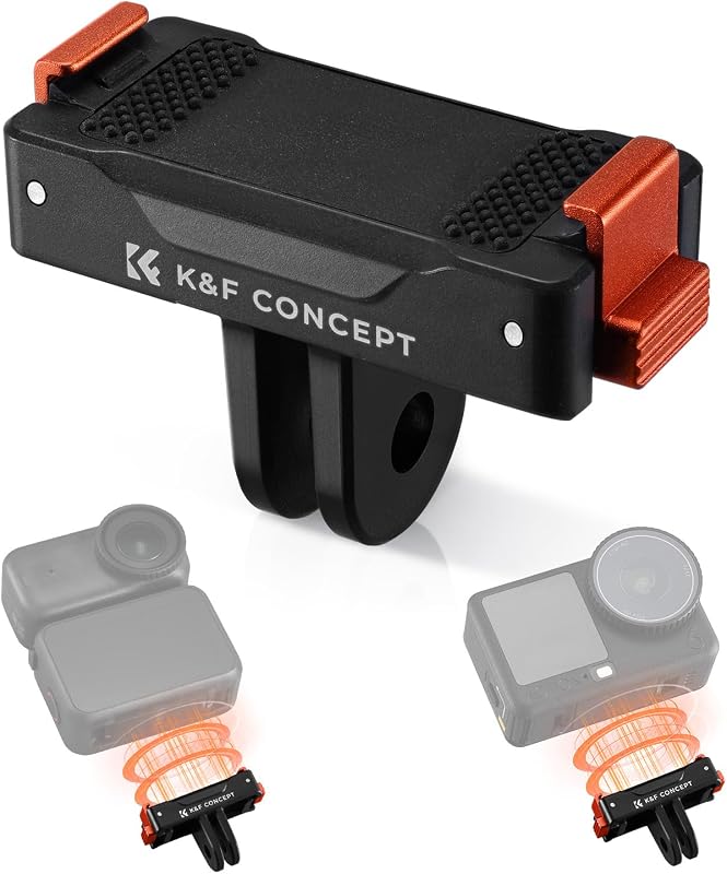 K&F CONCEPT 1 paquete de soporte adaptador magnético para DJI Osmo Nano/Osmo Action 6 | Soporte de Base de extensión de liberación rápida para trípode, palo para Selfie, brazo mágico, accesorios para Vlogging de cámara de acción, PP09