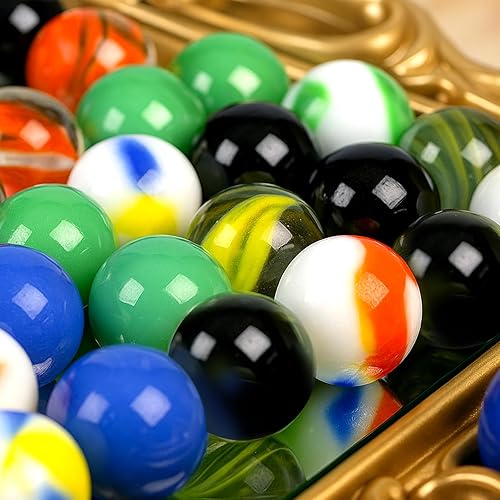 Miniatura 5 de LovesTown Juego de 160 canicas de vidrio a granel, 58 pulgadas, canicas de colores mixtos para niños, juegos de mármol