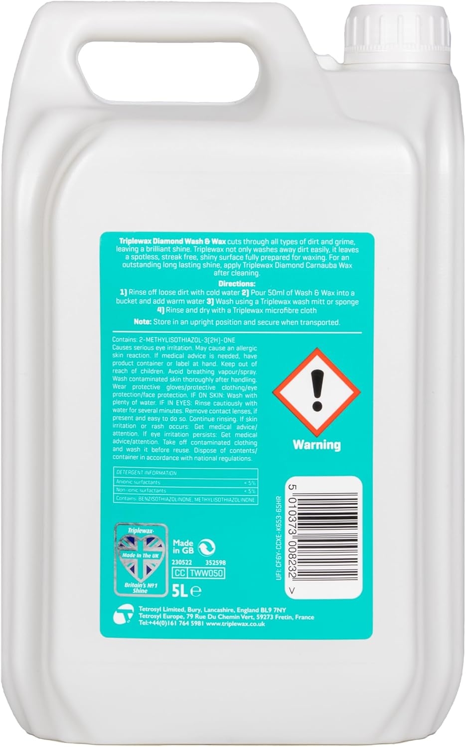 Wash & Wax – All-in-One Car Shampoo and Wax, Cleans and Shines with Streak-Free Finish, 169 fl oz