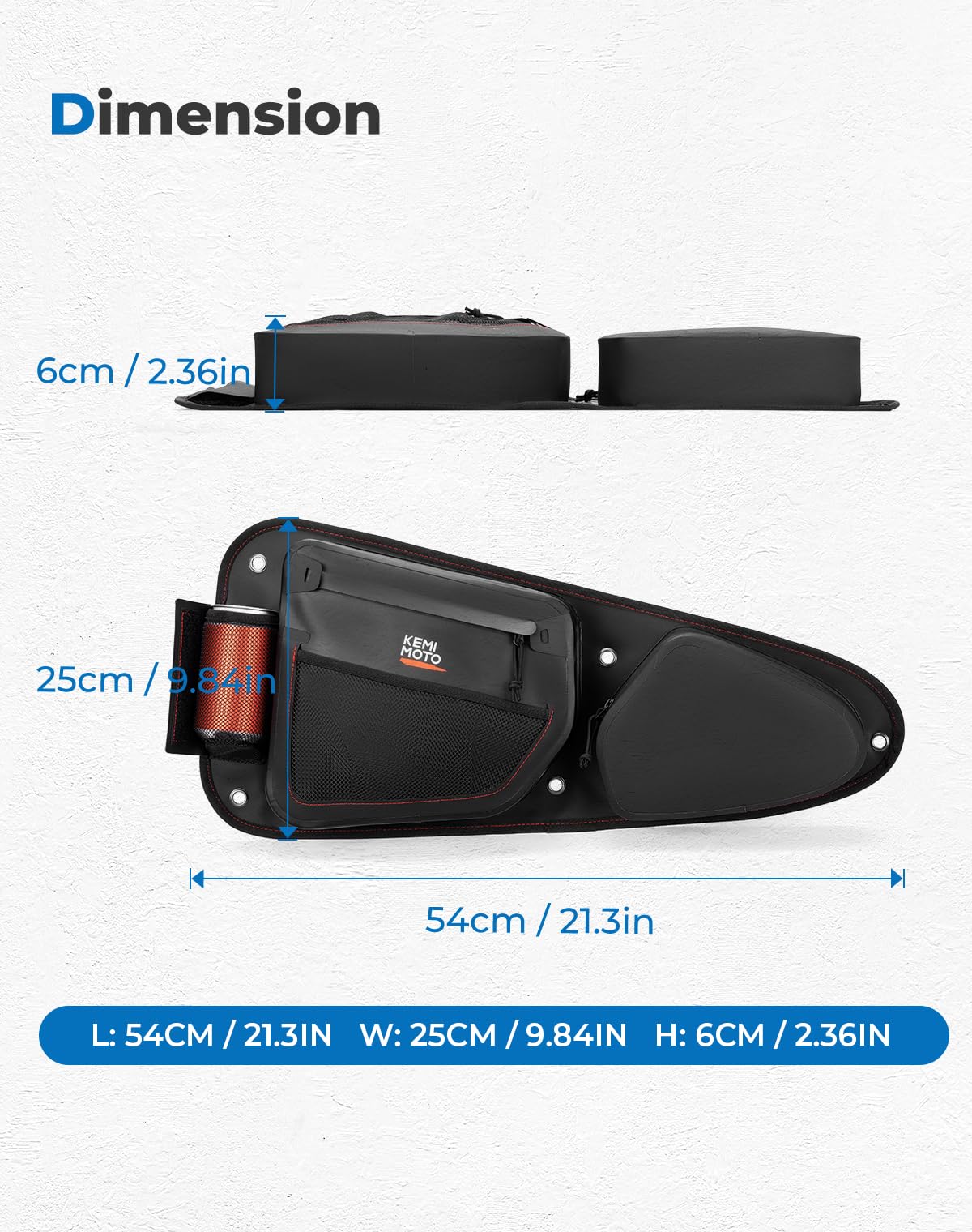 KEMIMOTO Bolsas impermeables IPX6 de TPU para puerta compatibles con Polaris RZR XP 1000 Trail S 900 Turbo S Accesorios 2014-2023, cremalleras a prueba de barro fáciles de limpiar