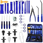 Menbyci 12 Pack Car Trim Removal Tool Kit with Canvas Bag, Panel Door Window Audio Pry Tool Kit, Auto Clip Pliers Fastener Terminal Remover, Push Pin Puller, Dashboards, Car Upholstery Repair Tools