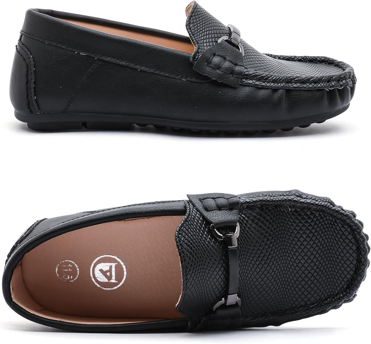 DADAWEN Boys Girls Soft Leather Loafer Casual Slip-On Moccasin Flats Dress Shoes Penny Boat Shoes School Wedding Church Loafers (Toddler/Little Kid/Big Kid) - Image 5