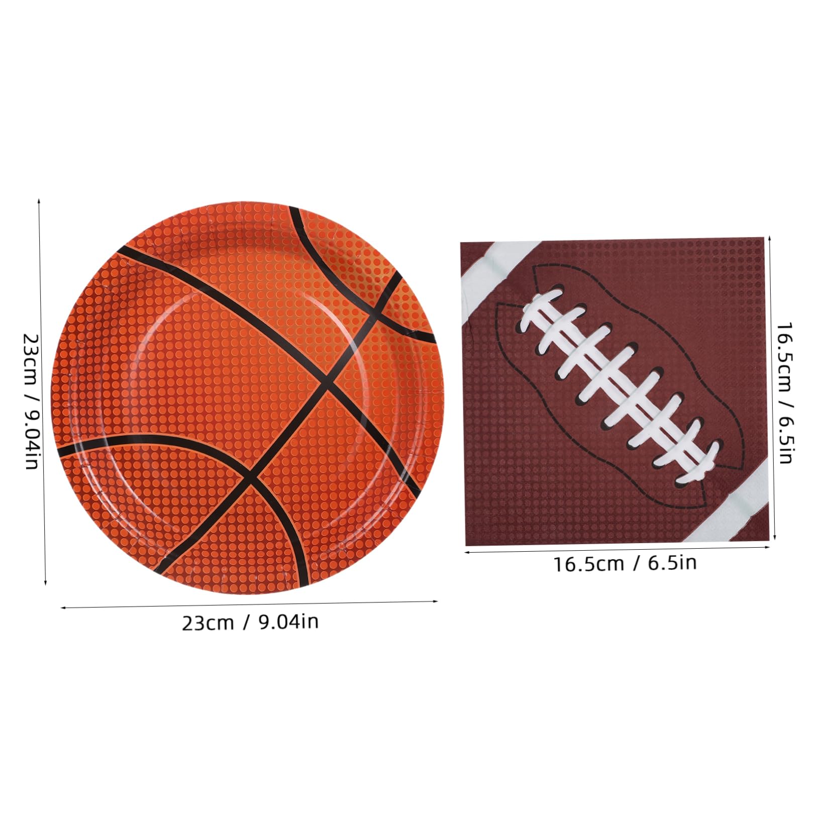 Alipis Set Party Coordinato Piatti e Tovaglioli in Carta a Tema Basket e Calcio, Robusti e Pratici per Feste di Compleanno e Occasioni Importanti