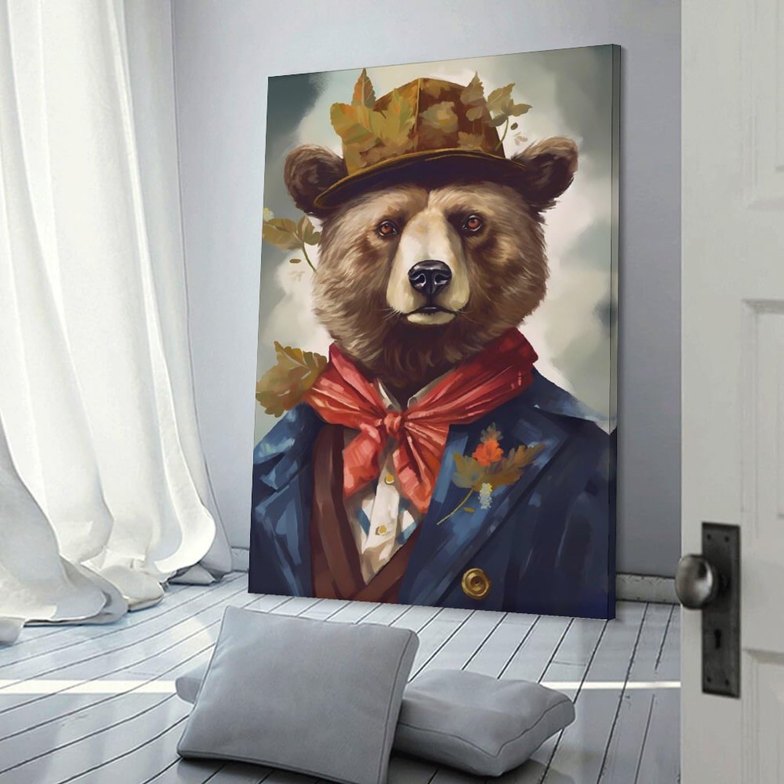 Junmoney Bear Fashionable Wall Picture Print 24x36inch(60x90cm), for Corridors, Hallways Or Apartment Entries, Wall Decor to Refresh Empty Corners