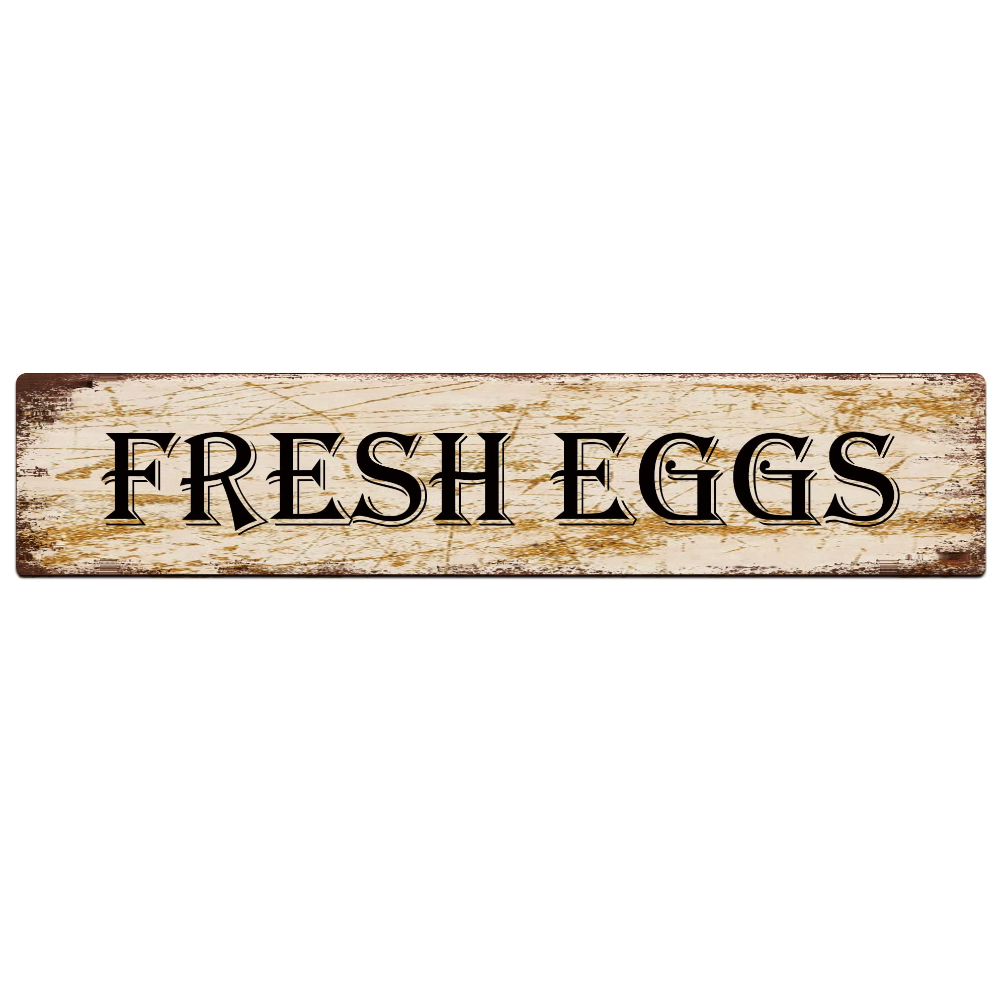Fresh Eggs Retro Tin Signs Aluminum Metal Sign for Kitchen Home Garden Wall Bar Cafe Decor 4x16 Inch
