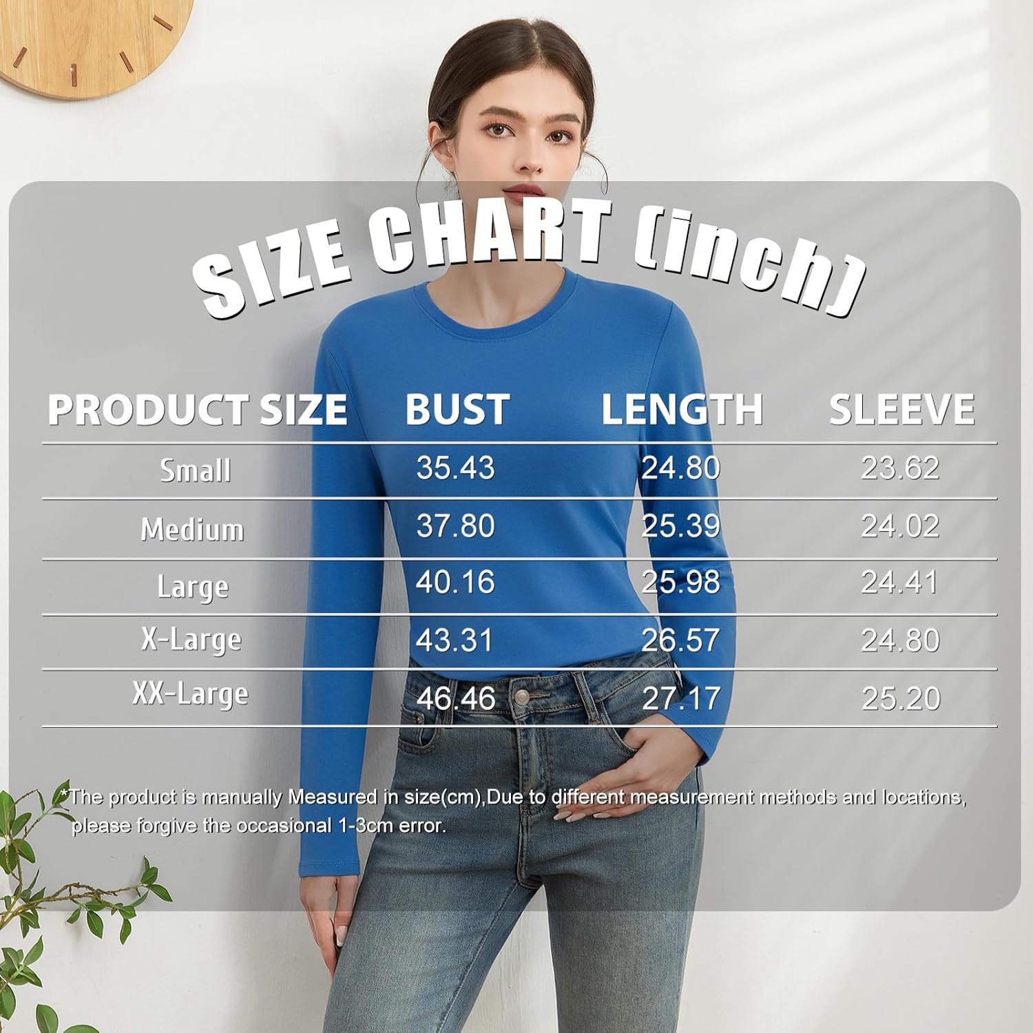 Cotton Long Sleeve Shirts for Women Slim Fit Basic Tees Underscrub Tshirts Crewneck Undershirts Casual Plain Tops - Image 6