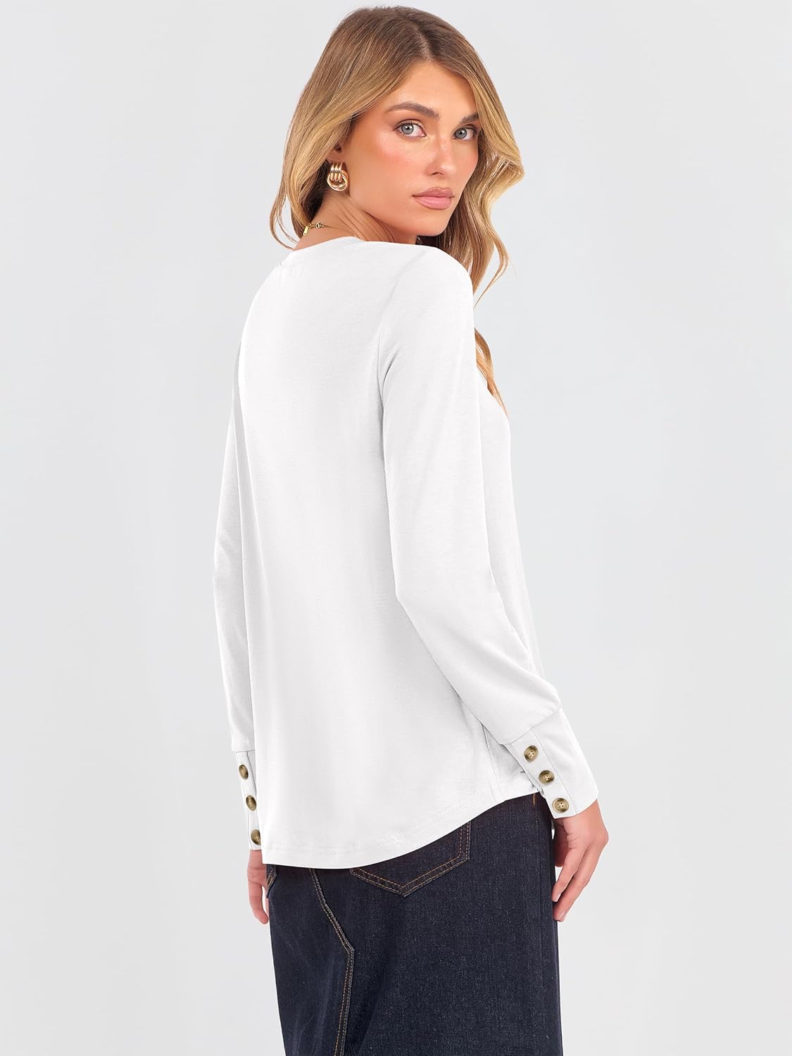 ANRABESS Long Sleeve Shirts for Women Crewneck Basic Tee Striped Tops 2025 Fall Casual Loose Fit T Shirts Fashion Outfits - Image 6