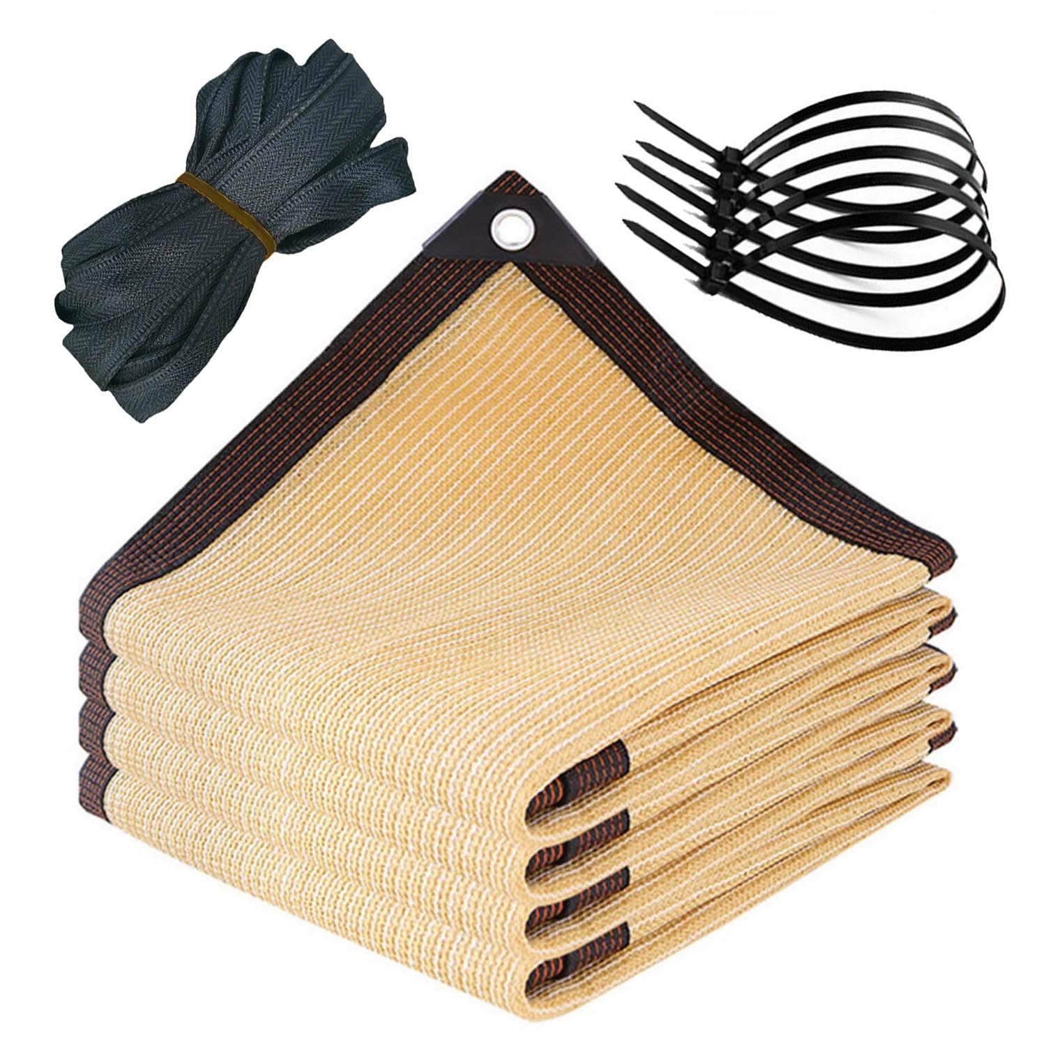 WQPMNYG 90% Shade Net Sun Shade Sail with Grommets UV Protection Mesh for Greenhouse Patio CampingHeat Protection Shade Net 1x2m 2x2.5m 3x4m 5x6m 6x9m 8x12m (4x6m)