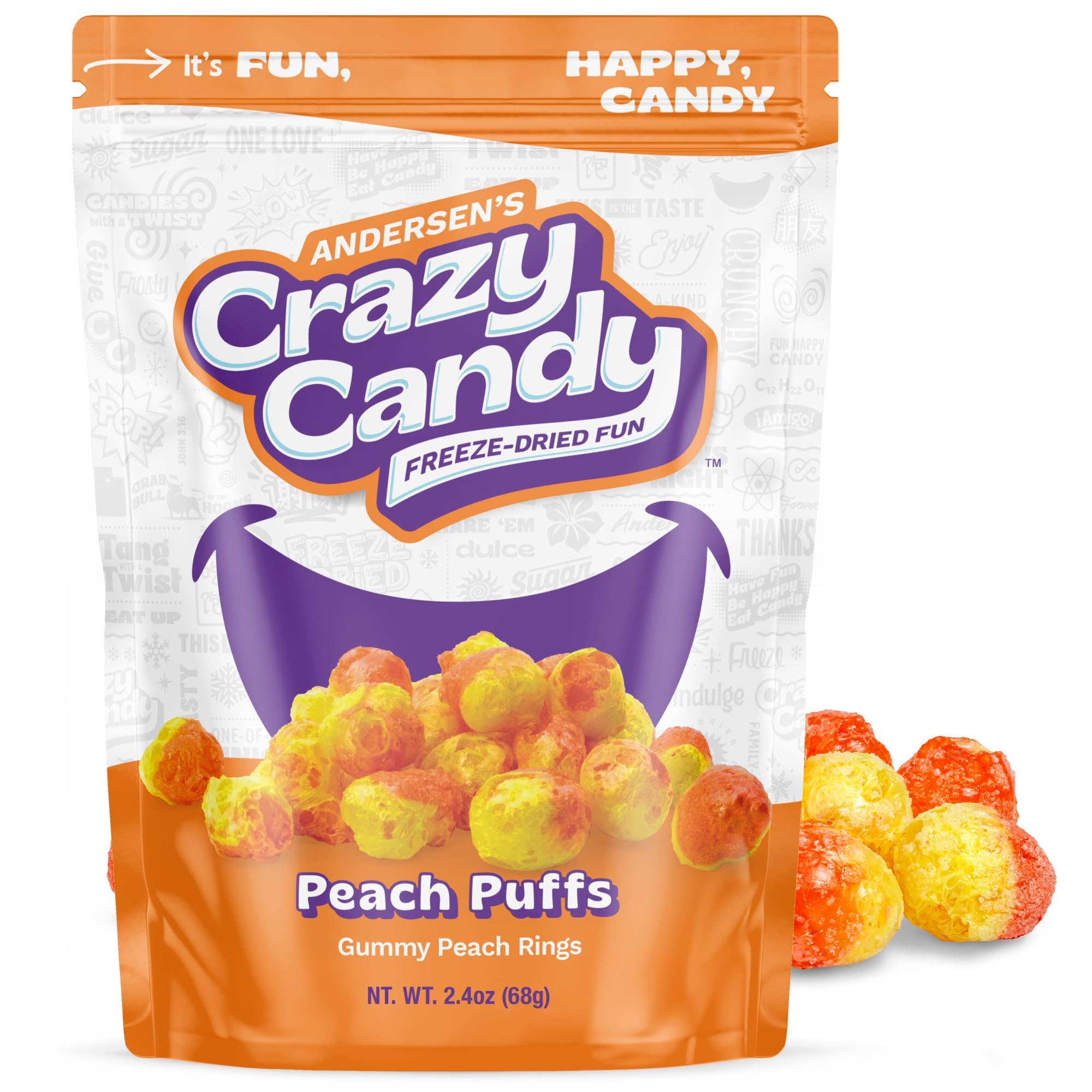 Amazon.com : Freeze Dried Peach Ring-Style Candy, Crazy Candy